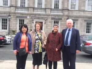 Pavee Point's delegation at the Oireachtas Committee on Housing and Homelessness (L to R) Mary Bridget McCann, Missie Collins, Ronnie Fay and Eamon McCann. 