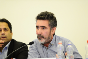 Martin  Collins speaking at the 10th European Platform for Roma Inclusion, 30 November 2016.